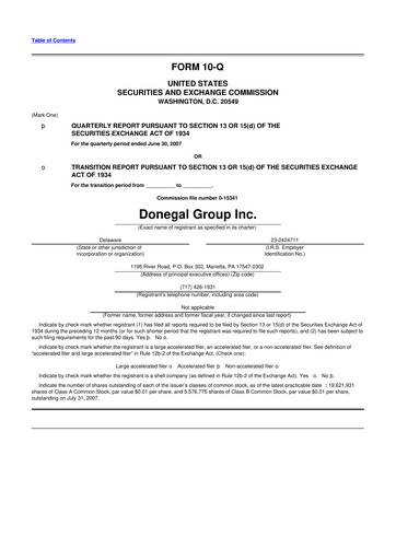 Thumbnail Donegal Group 10-Q Quarterly Report FY 