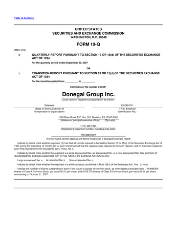 Thumbnail Donegal Group 10-Q Quarterly Report FY 