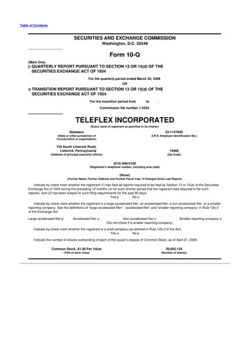 Thumbnail Teleflex 10-Q Quarterly Report FY 