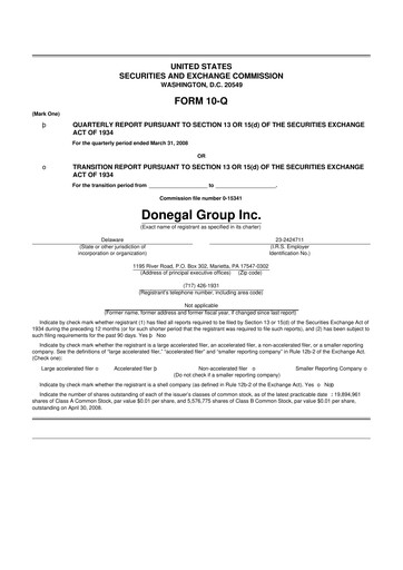 Thumbnail Donegal Group 10-Q Quarterly Report FY 