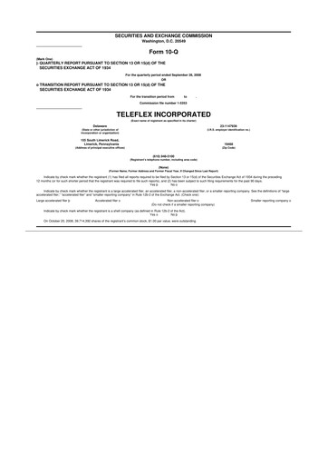 Thumbnail Teleflex 10-Q Quarterly Report FY 