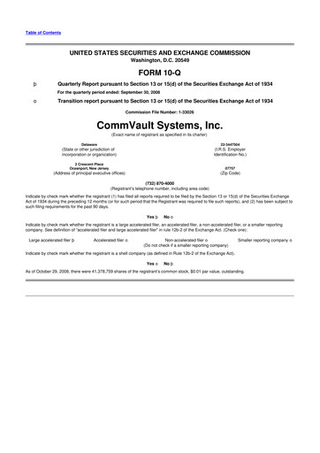 Thumbnail Commvault 10-Q Quarterly Report FY 