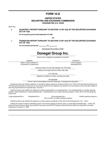 Thumbnail Donegal Group 10-Q Quarterly Report FY 