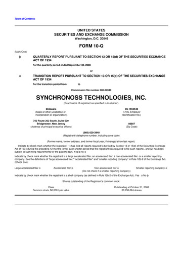 Thumbnail Synchronoss Technologies 10-Q Quarterly Report FY 