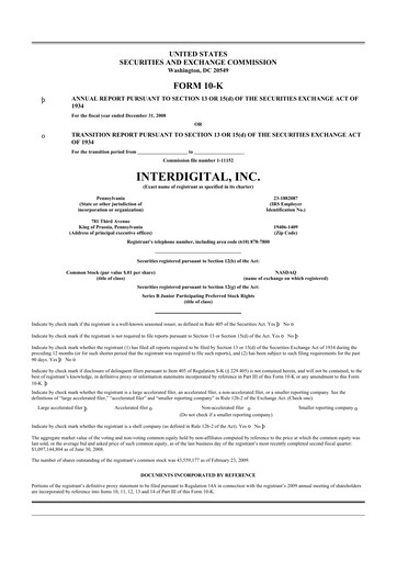 Thumbnail InterDigital
 10-K Annual Report 