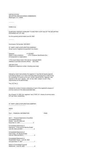 Miniature SM Energy
 10-Q Rapport trimestriel  