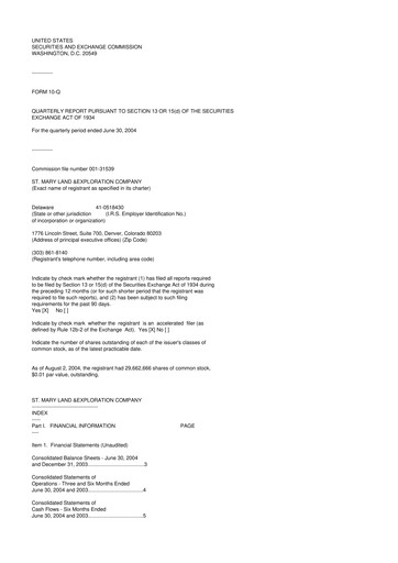 Miniature SM Energy
 10-Q Rapport trimestriel  