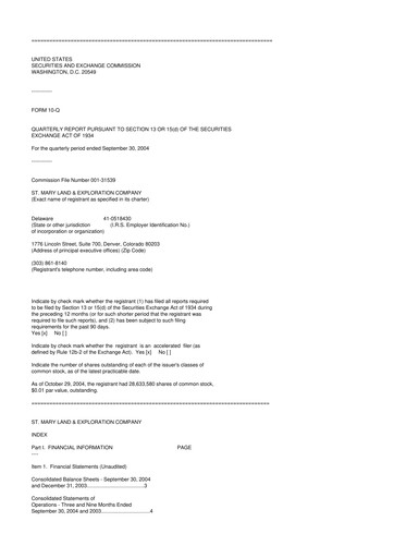 Miniature SM Energy
 10-Q Rapport trimestriel  