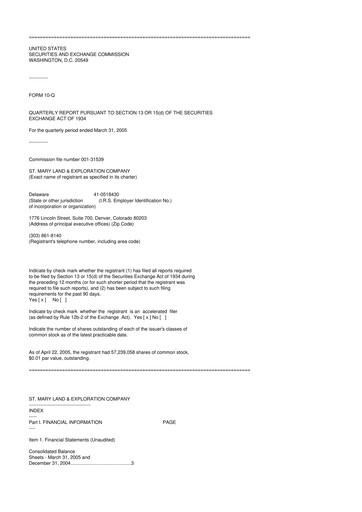Miniature SM Energy
 10-Q Rapport trimestriel  