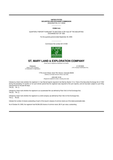 Miniature SM Energy
 10-Q Rapport trimestriel  