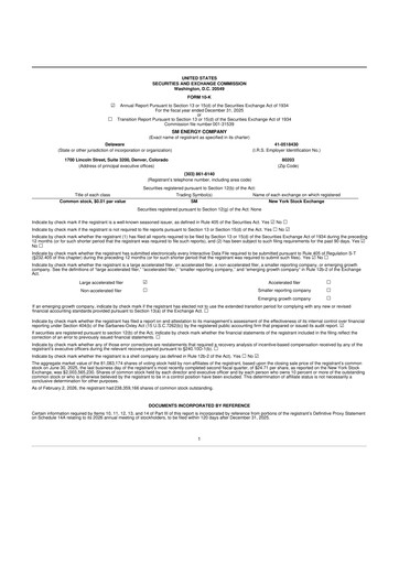 Thumbnail SM Energy
 10-K Annual Report 2025