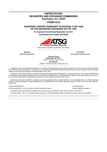 Thumbnail Air Transport Services Group 10-Q Quarterly Report FY2011 
