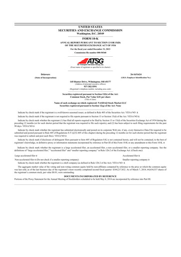 Thumbnail Air Transport Services Group 10-K Annual Report 2013