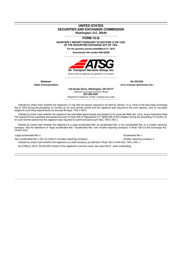 Thumbnail Air Transport Services Group 10-Q Quarterly Report FY2015 