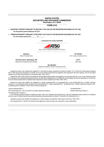 Thumbnail Air Transport Services Group 10-Q Quarterly Report FY2017 