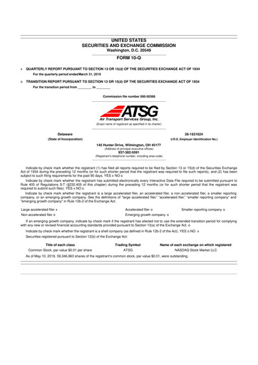 Thumbnail Air Transport Services Group 10-Q Quarterly Report FY2019 