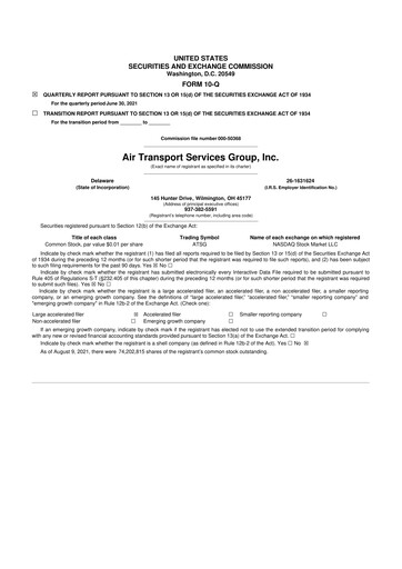 Thumbnail Air Transport Services Group 10-Q Quarterly Report FY2021 