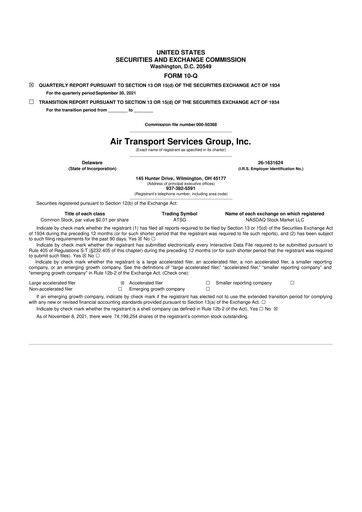 Thumbnail Air Transport Services Group 10-Q Quarterly Report FY2021 