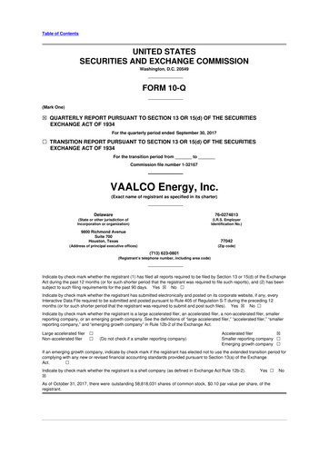 Thumbnail Vaalco Energy
 10-Q Quarterly Report FY2017 