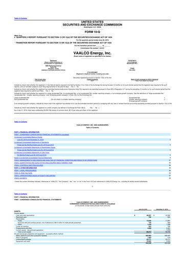 Thumbnail Vaalco Energy
 10-Q Quarterly Report FY2019 