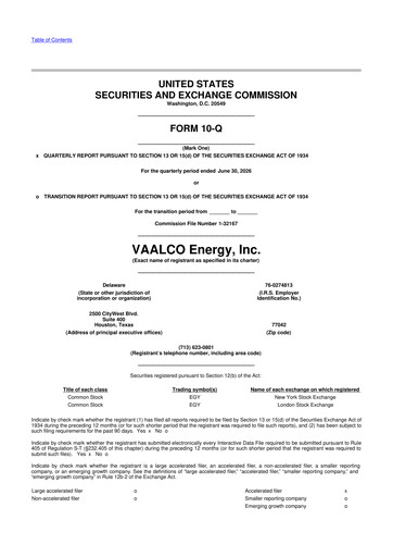 Vorschaubild Vaalco Energy
 10-Q Quartalsbericht 2026 