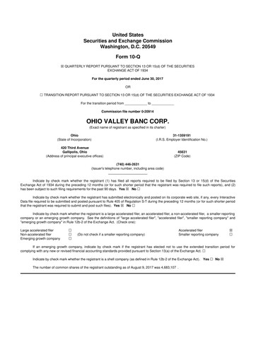 Thumbnail Ohio Valley Banc Corp 10-Q Quarterly Report FY2017 
