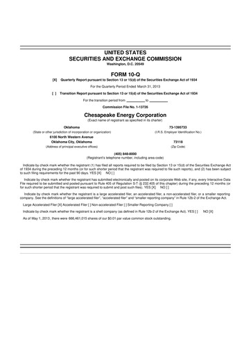 Miniature Expand Energy 10-Q Rapport trimestriel 2013 