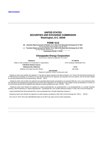 Miniature Expand Energy 10-Q Rapport trimestriel 2015 