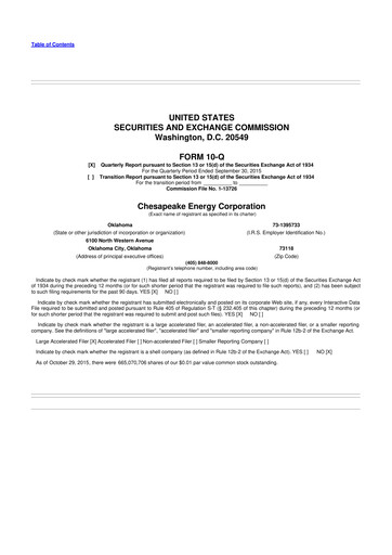 Miniature Expand Energy 10-Q Rapport trimestriel 2015 