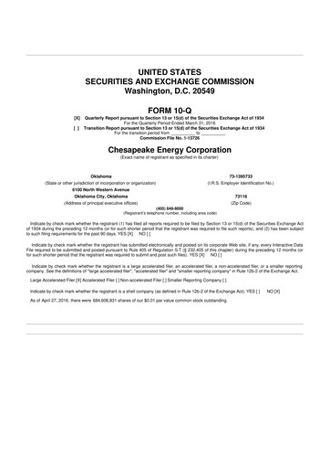 Miniature Expand Energy 10-Q Rapport trimestriel 2016 