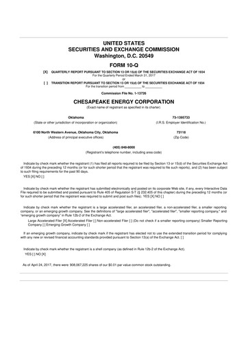 Miniature Expand Energy 10-Q Rapport trimestriel 2017 