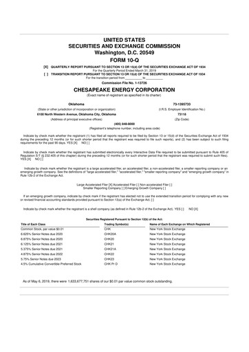 Miniature Expand Energy 10-Q Rapport trimestriel 2019 