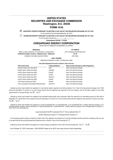 Miniature Expand Energy 10-Q Rapport trimestriel 2019 