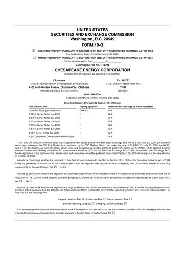Miniature Expand Energy 10-Q Rapport trimestriel 2020 
