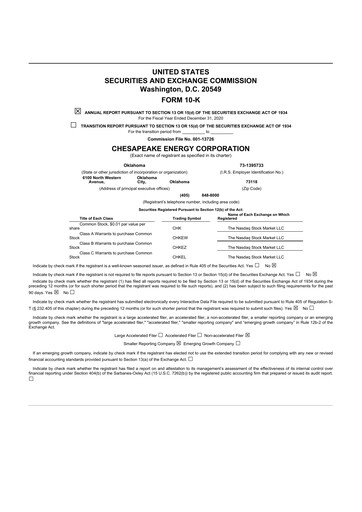 Thumbnail Expand Energy 10-K Annual Report 2020