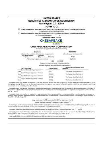 Miniature Expand Energy 10-Q Rapport trimestriel 2022 