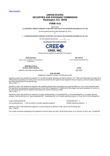 Thumbnail Wolfspeed 10-Q Quarterly Report FY2013 