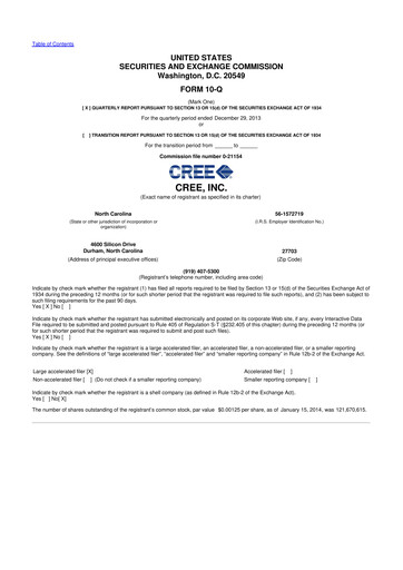 Thumbnail Wolfspeed 10-Q Quarterly Report FY2014 