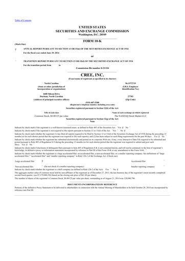 Thumbnail Wolfspeed 10-K Annual Report 2014