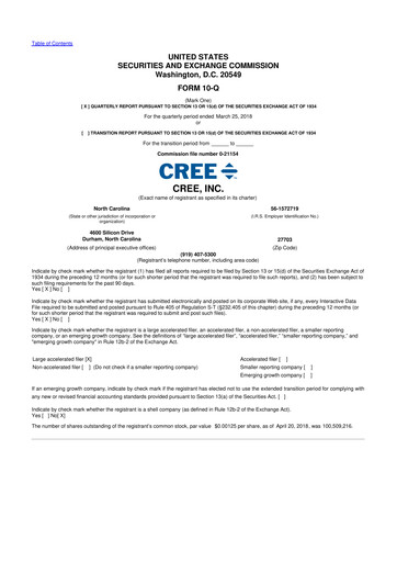 Thumbnail Wolfspeed 10-Q Quarterly Report FY2018 