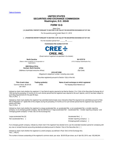 Thumbnail Wolfspeed 10-Q Quarterly Report FY2019 