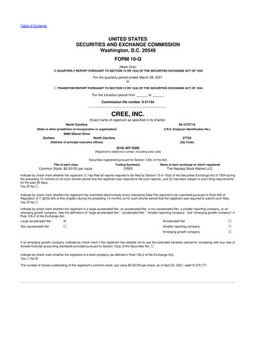 Thumbnail Wolfspeed 10-Q Quarterly Report FY2021 