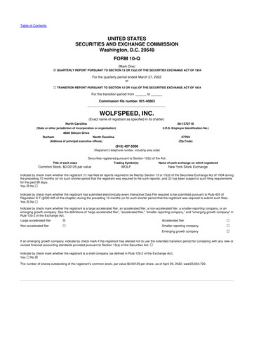 Thumbnail Wolfspeed 10-Q Quarterly Report FY2022 