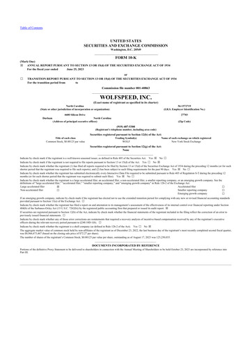 Thumbnail Wolfspeed 10-K Annual Report 2023