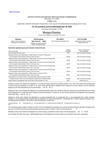 Thumbnail Morgan Stanley 10-Q Quarterly Report FY2020 
