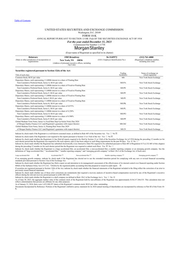 Thumbnail Morgan Stanley 10-K Annual Report 2023
