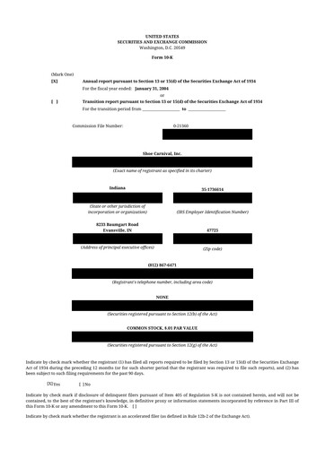 Thumbnail Shoe Carnival
 10-K Annual Report 