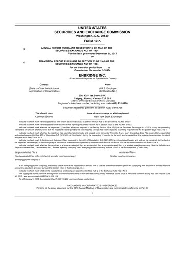 Thumbnail Enbridge 10-K Annual Report 2017