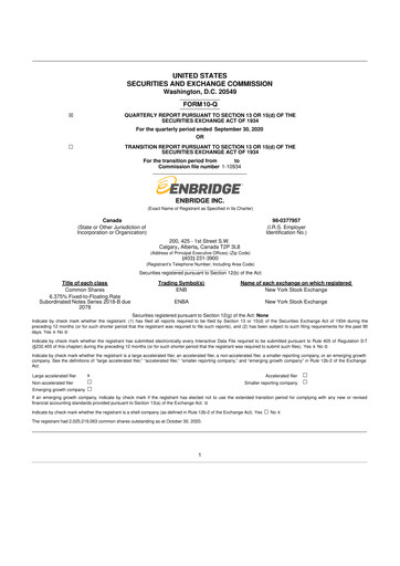 Thumbnail Enbridge 10-Q Quarterly Report FY2020 