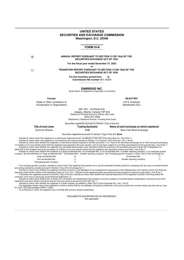 Thumbnail Enbridge 10-K Annual Report 2023